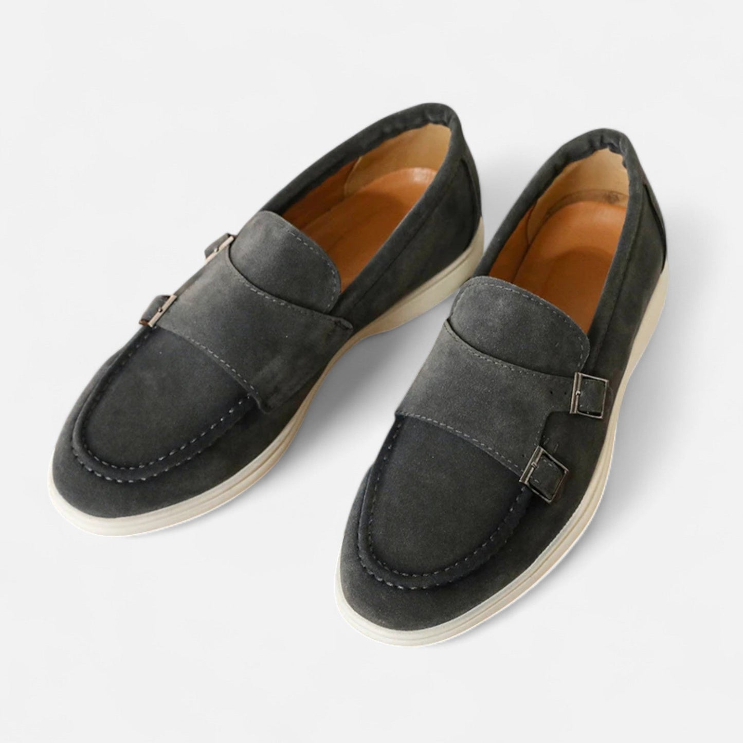 Men’s Suede Monk Strap Loafers – Slip-On Elegance