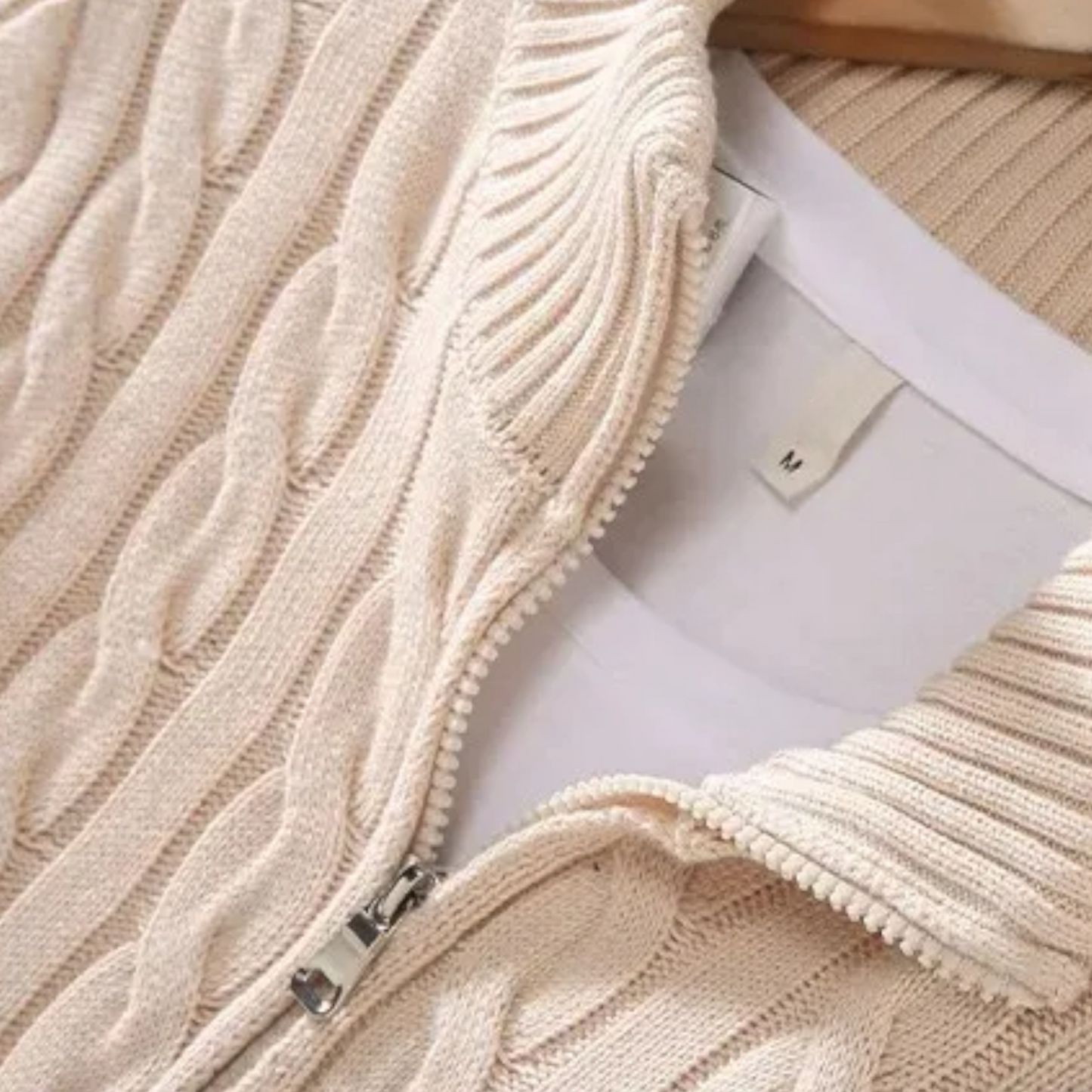 Men’s Thick-Knit Turtleneck Zip Sweater