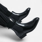 Men’s Chelsea Boots in Polished Noir with Red Sole