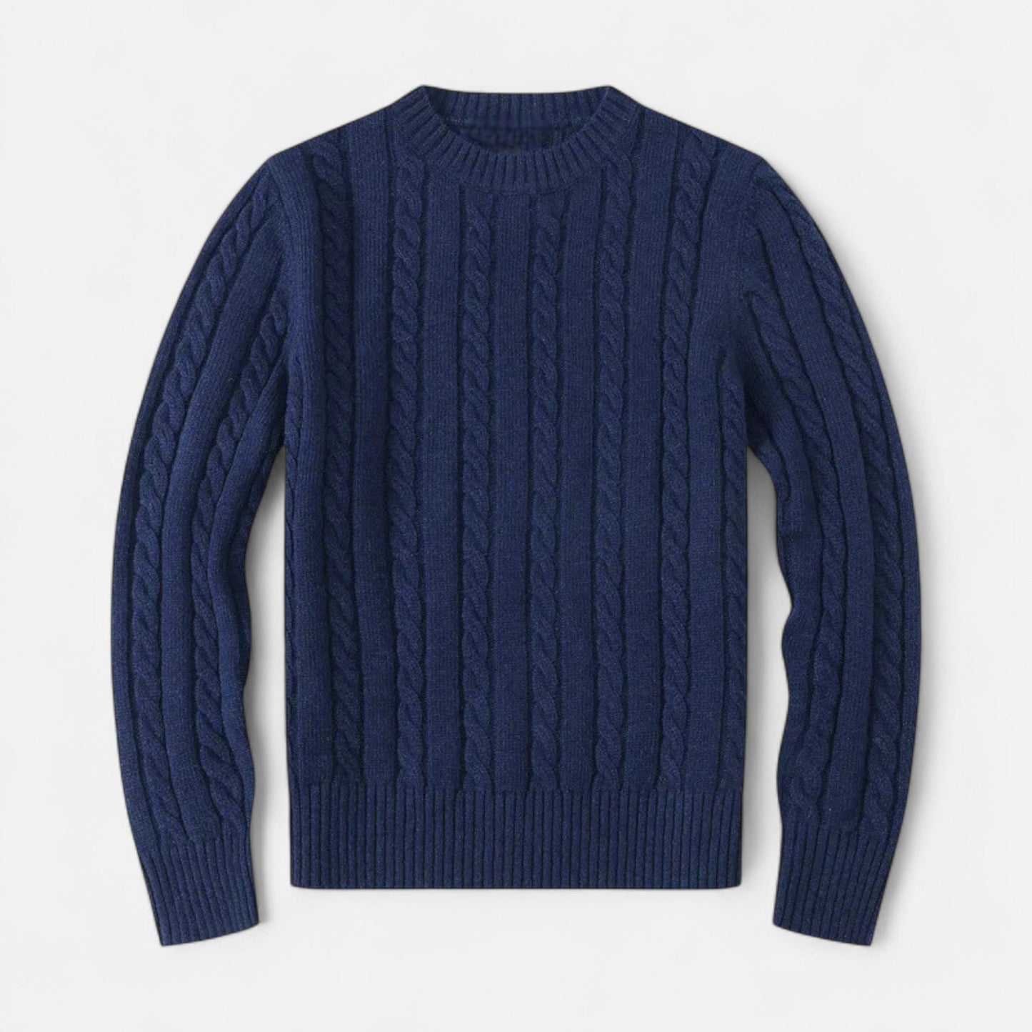 Men’s Cotton Blend Sweater – Timeless Round Neck Style