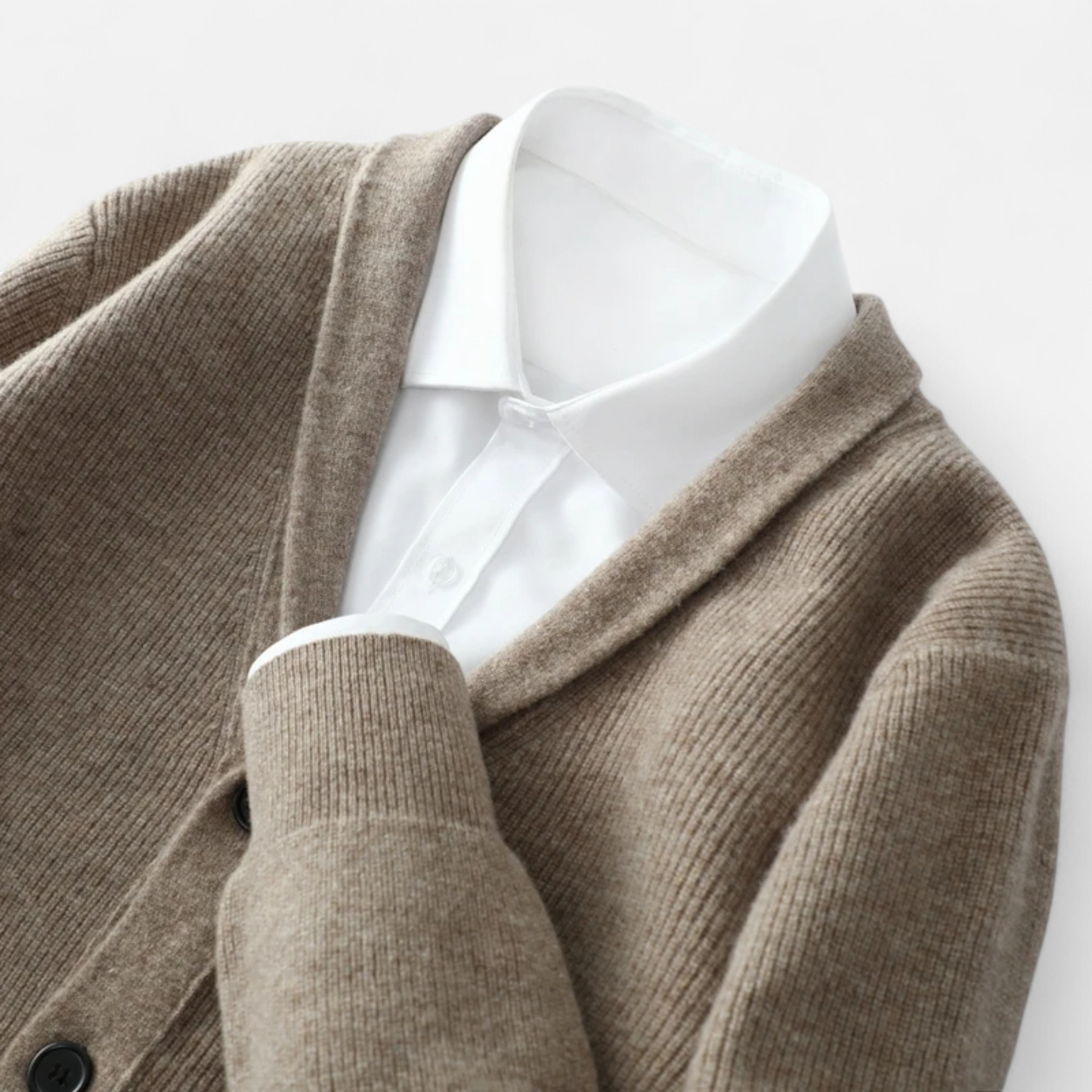 Men’s Merino Wool Suit-Collar Cardigan