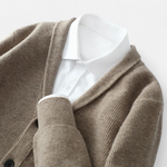 Men’s Merino Wool Suit-Collar Cardigan