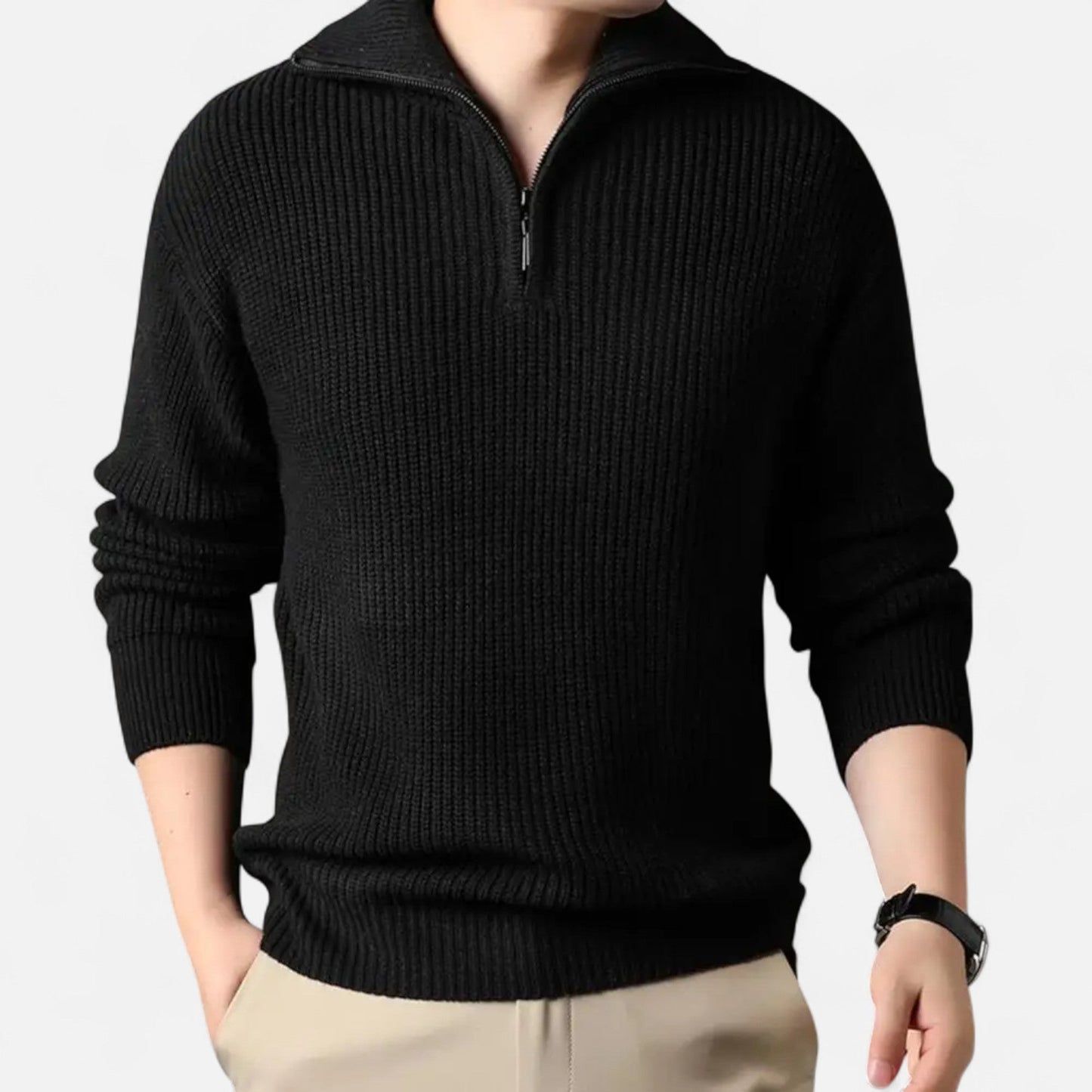 Men’s Wool-Blend Half-Zip Sweater