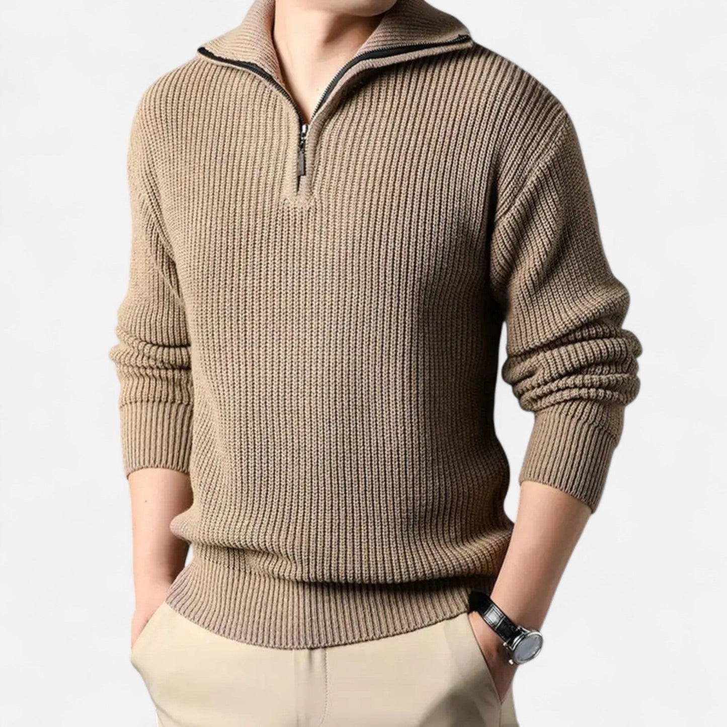 Men’s Wool-Blend Half-Zip Sweater