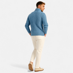 Men’s Thick-Knit Turtleneck Zip Sweater