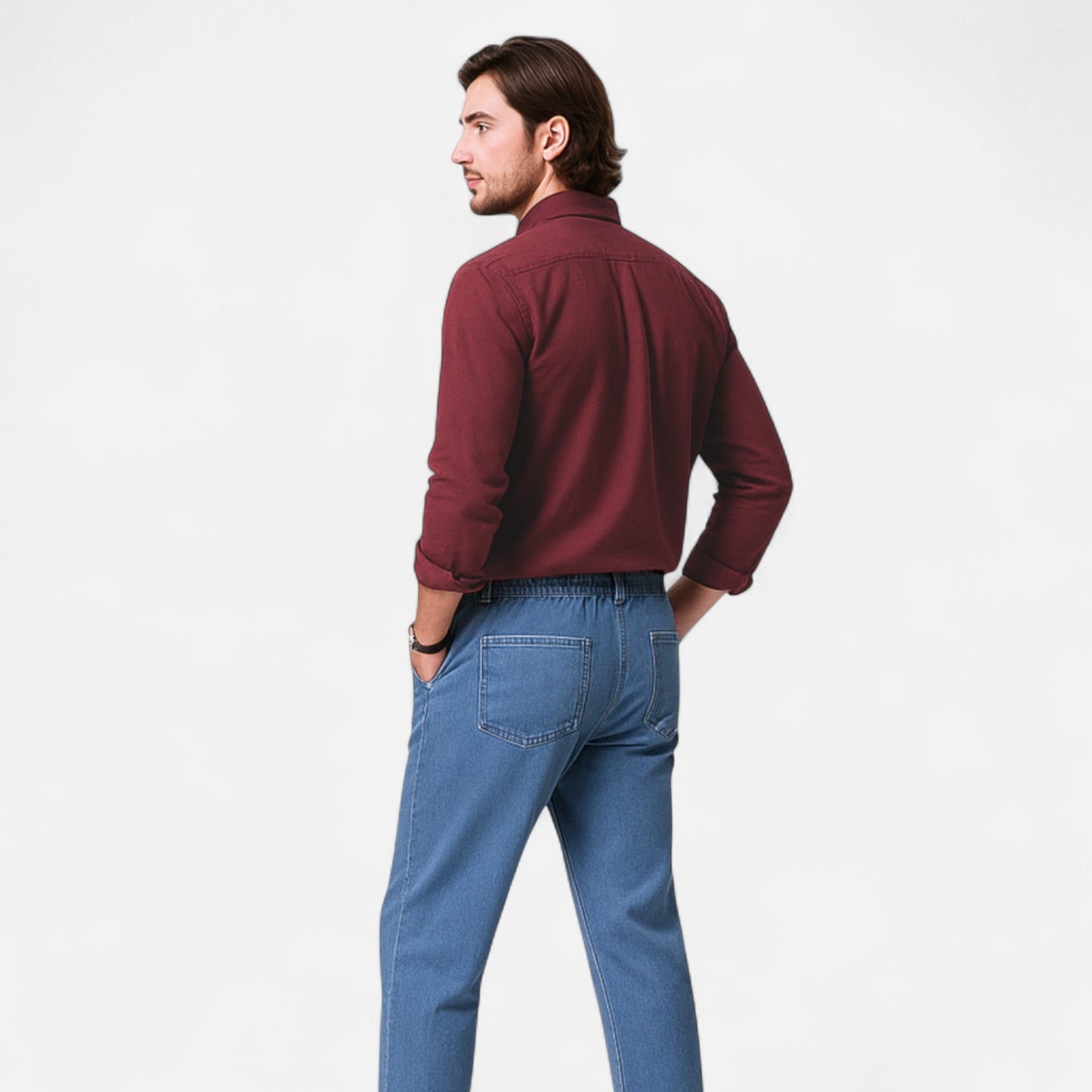 Men’s Solid Long-Sleeve Business Shirt