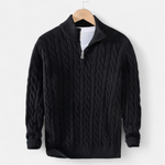 Men’s Thick-Knit Turtleneck Zip Sweater