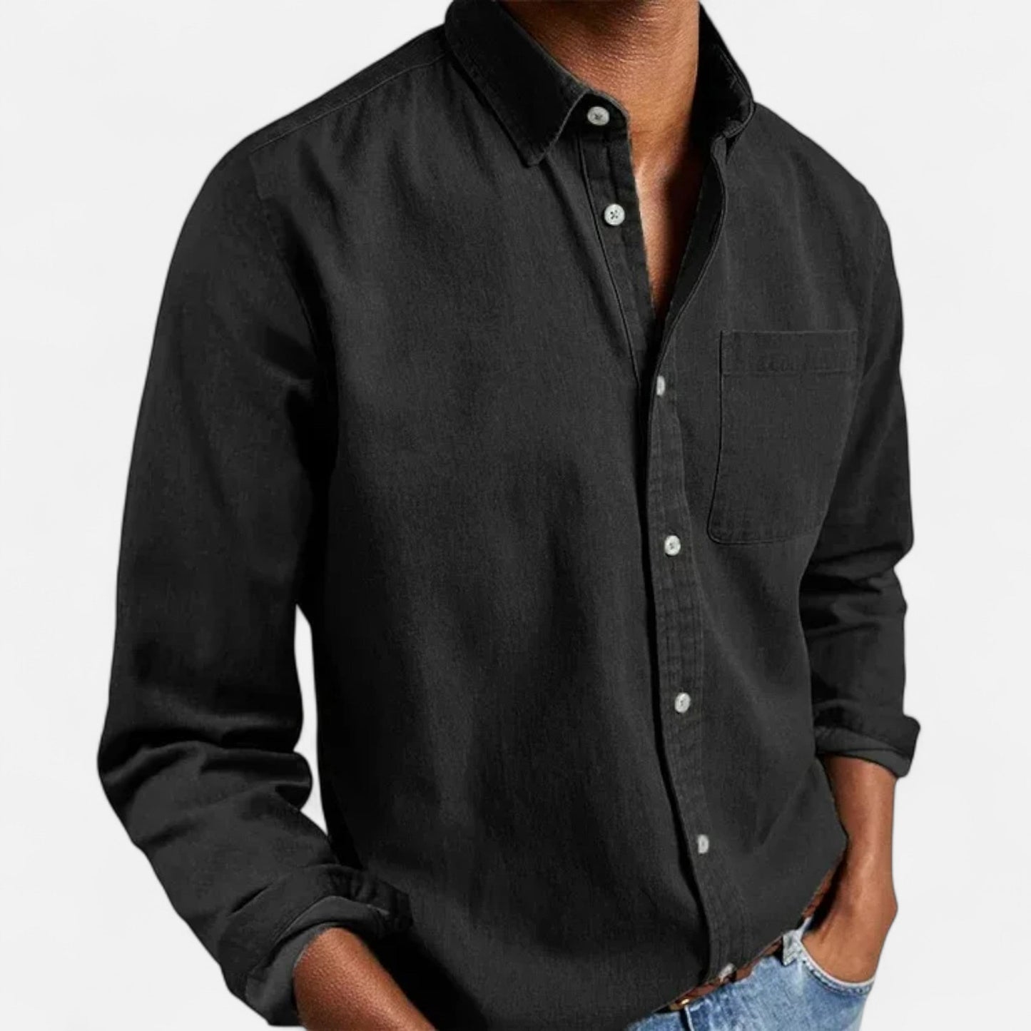 Men’s Solid Long-Sleeve Business Shirt