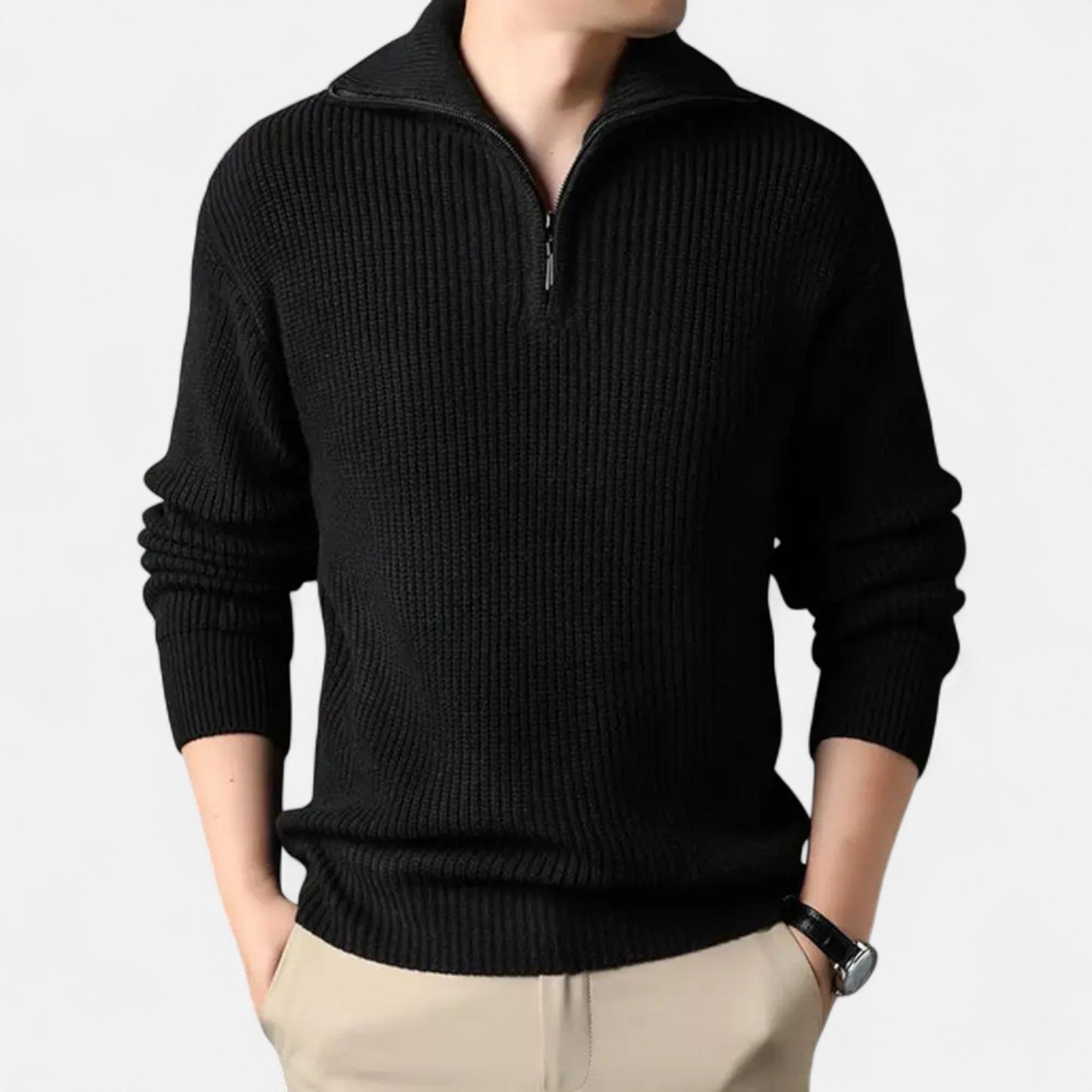 Men’s Wool-Blend Half-Zip Sweater
