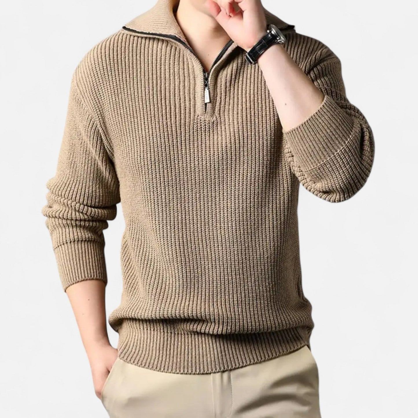 Men’s Wool-Blend Half-Zip Sweater