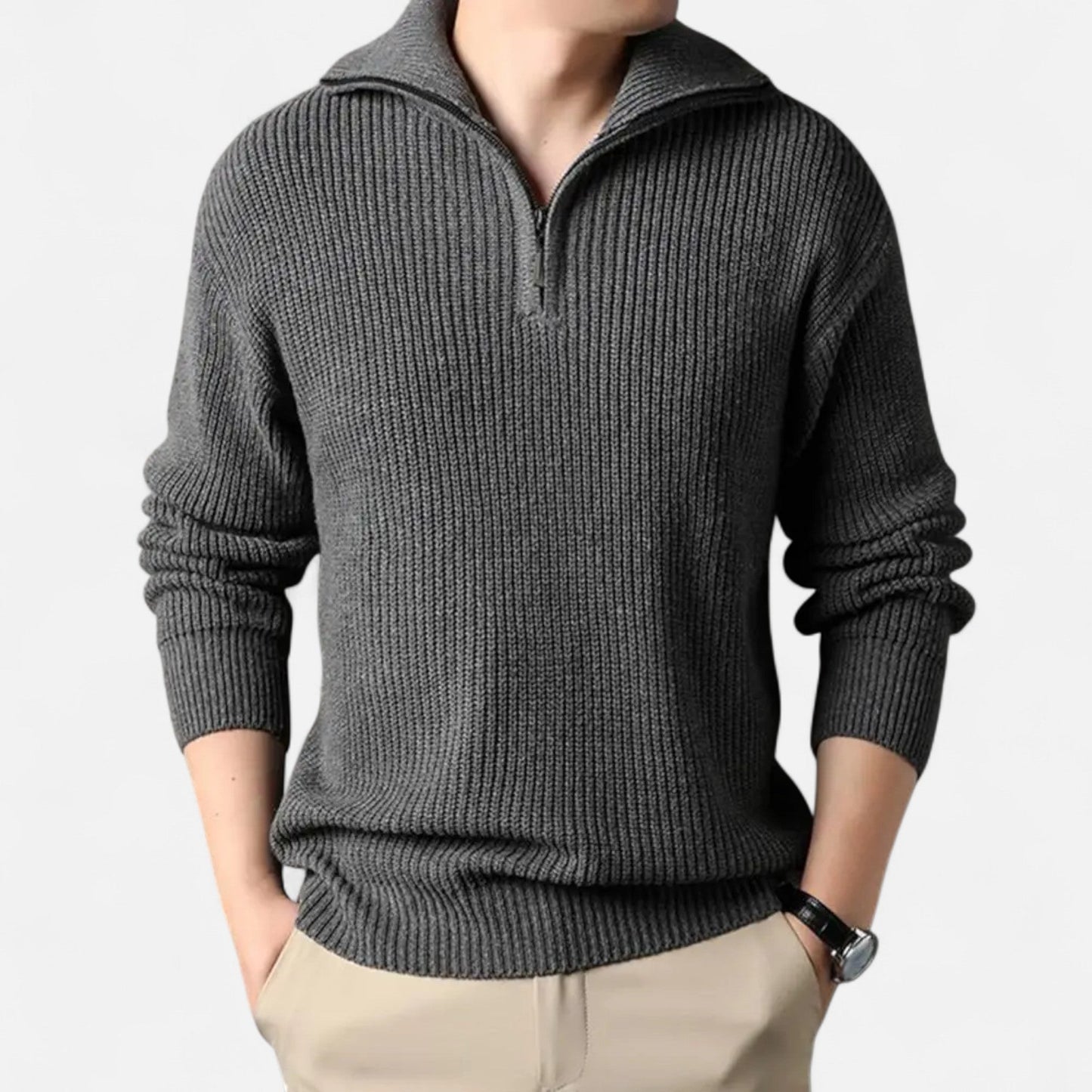 Men’s Wool-Blend Half-Zip Sweater