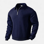 Men’s Long-Sleeved Polo Shirt | Zipper Lapel