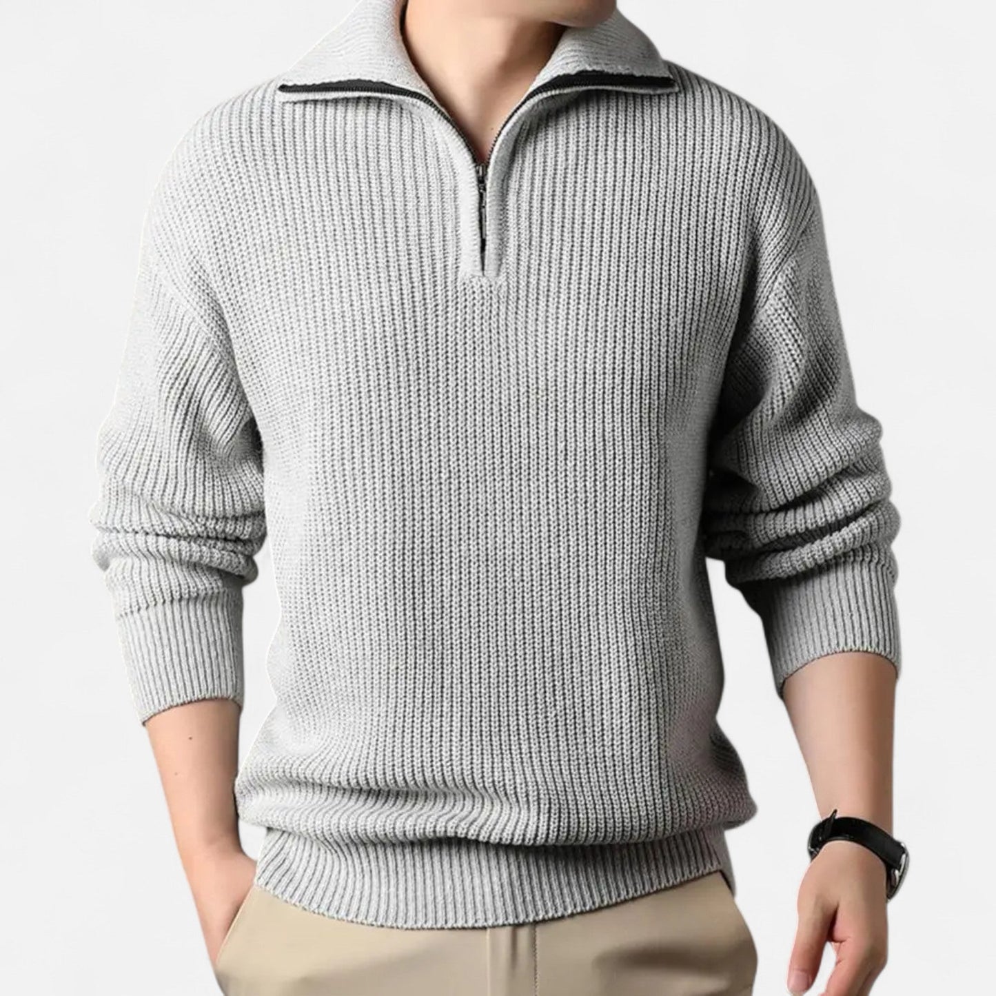 Men’s Wool-Blend Half-Zip Sweater