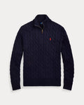 Cable-Knit Cotton Quarter-Zip Sweater